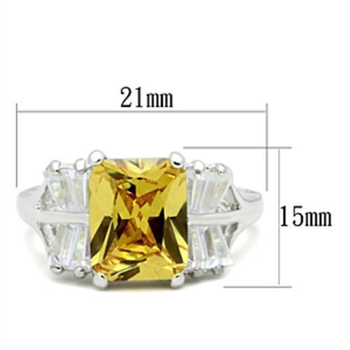 Silver 925 Sterling Silver Ring with AAA Grade CZ in Topaz