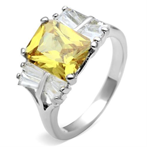 Silver 925 Sterling Silver Ring with AAA Grade CZ in Topaz