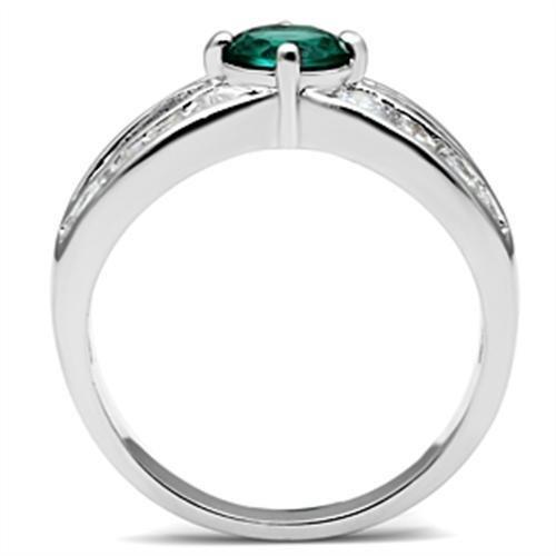 Silver 925 Sterling Silver Ring with Synthetic Synthetic Glass in Blue Zircon