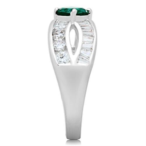 Silver 925 Sterling Silver Ring with Synthetic Synthetic Glass in Blue Zircon