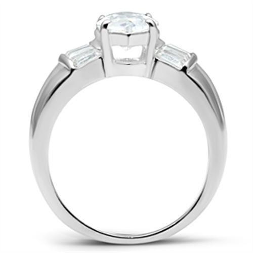 Silver 925 Sterling Silver Ring with AAA Grade CZ in Clear
