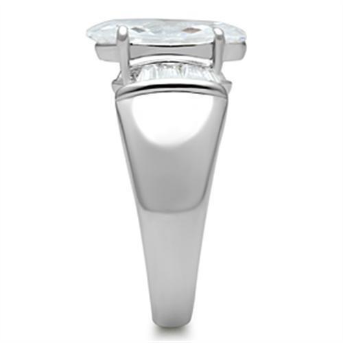 Silver 925 Sterling Silver Ring with AAA Grade CZ in Clear