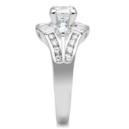 Silver 925 Sterling Silver Ring with AAA Grade CZ in Clear