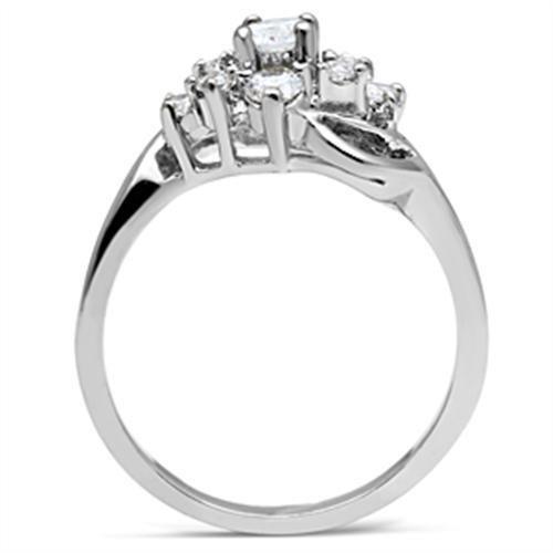 Silver 925 Sterling Silver Ring with AAA Grade CZ in Clear
