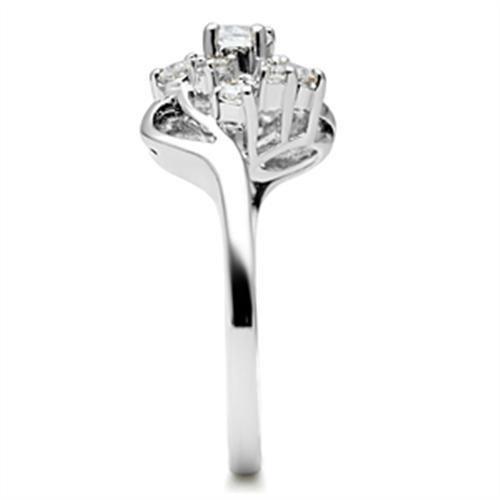 Silver 925 Sterling Silver Ring with AAA Grade CZ in Clear