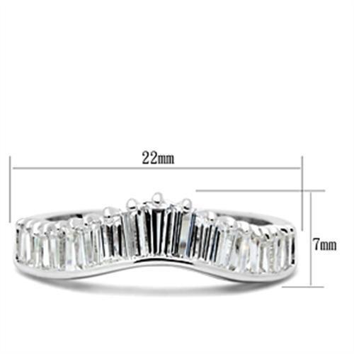 Silver 925 Sterling Silver Ring with AAA Grade CZ in Clear