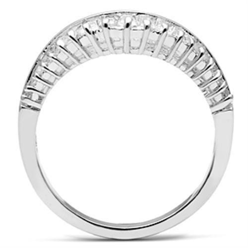 Silver 925 Sterling Silver Ring with AAA Grade CZ in Clear