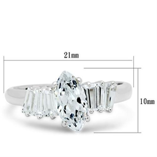 Silver 925 Sterling Silver Ring with AAA Grade CZ in Clear