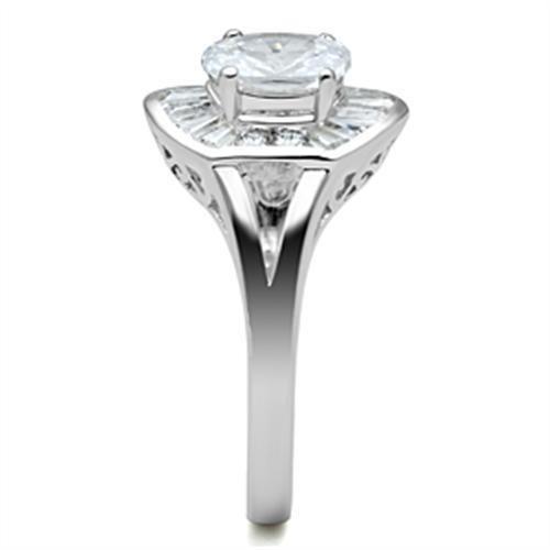 Silver 925 Sterling Silver Ring with AAA Grade CZ in Clear