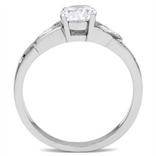 Silver 925 Sterling Silver Ring with AAA Grade CZ in Clear