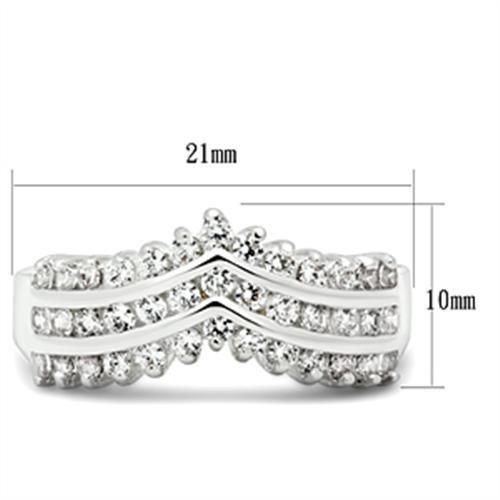 Silver 925 Sterling Silver Ring with AAA Grade CZ in Clear