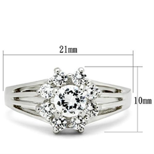 Silver 925 Sterling Silver Ring with AAA Grade CZ in Clear