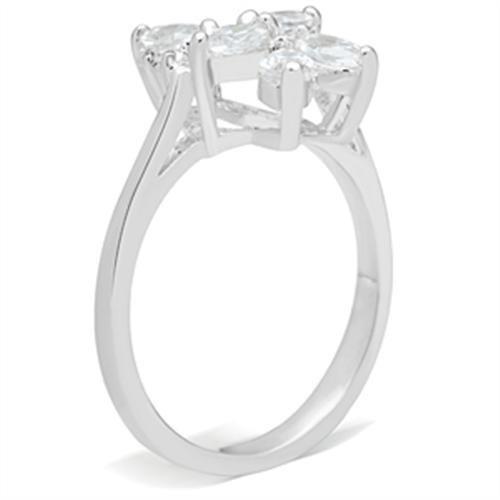 Silver 925 Sterling Silver Ring with AAA Grade CZ in Clear