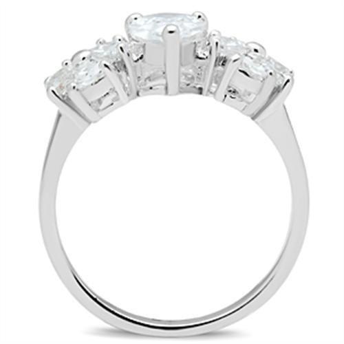 Silver 925 Sterling Silver Ring with AAA Grade CZ in Clear