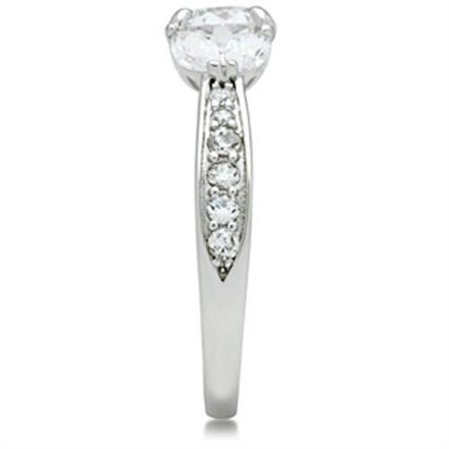 Silver 925 Sterling Silver Ring with AAA Grade CZ in Clear