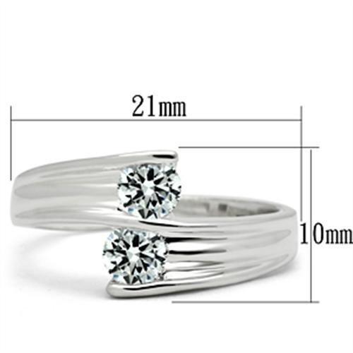 Silver 925 Sterling Silver Ring with AAA Grade CZ in Clear