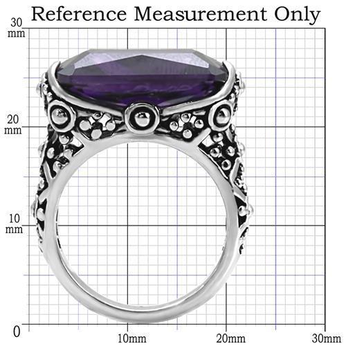 High polished (no plating) Stainless Steel Ring with AAA Grade CZ in Amethyst