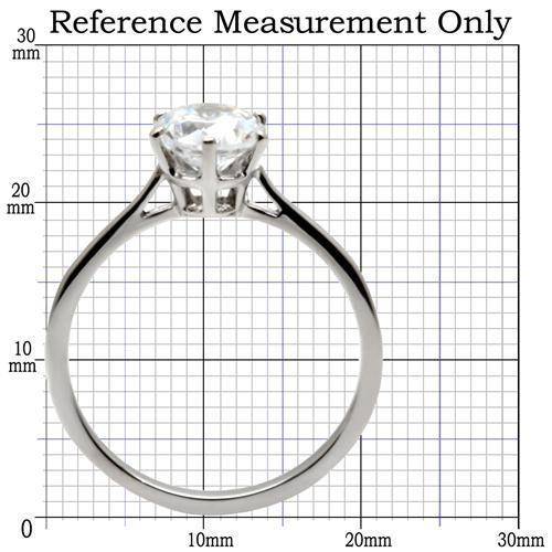 High polished (no plating) Stainless Steel Ring with AAA Grade CZ in Clear