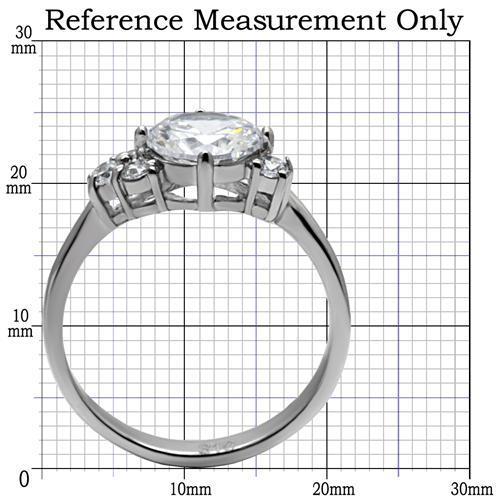 High polished (no plating) Stainless Steel Ring with AAA Grade CZ in Clear
