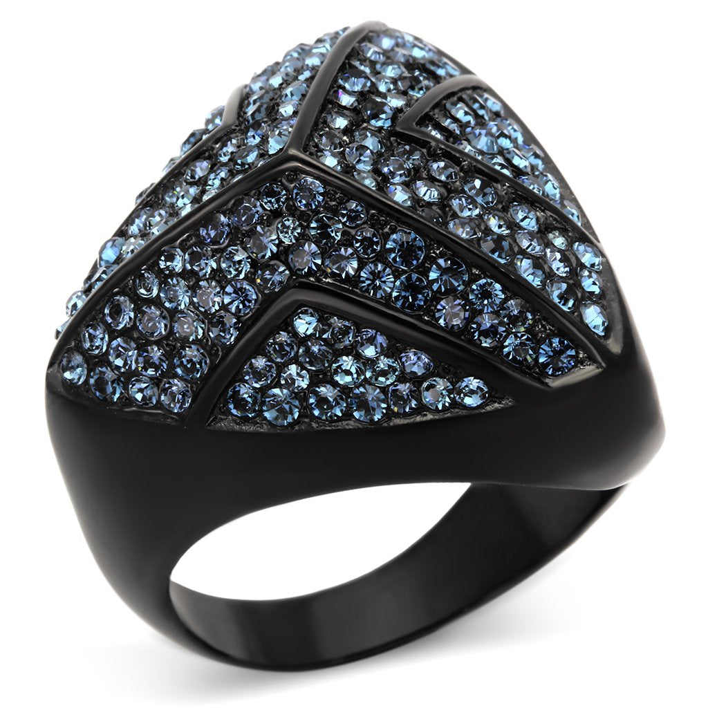 IP Black(Ion Plating) Stainless Steel Ring with Top Grade Crystal in Montana