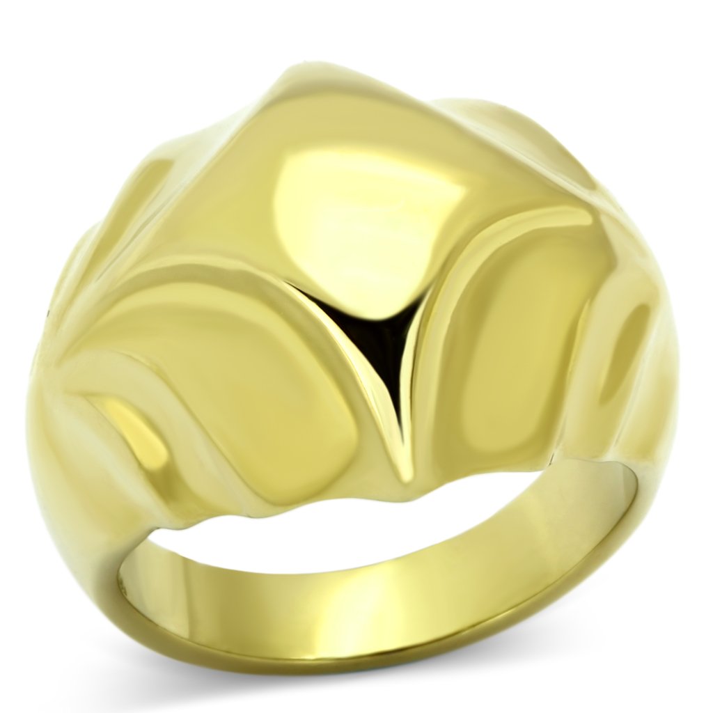 IP Gold(Ion Plating) Stainless Steel Ring with No Stone