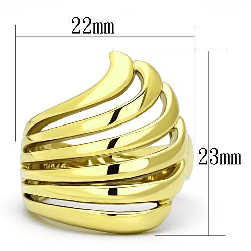IP Gold(Ion Plating) Stainless Steel Ring with No Stone