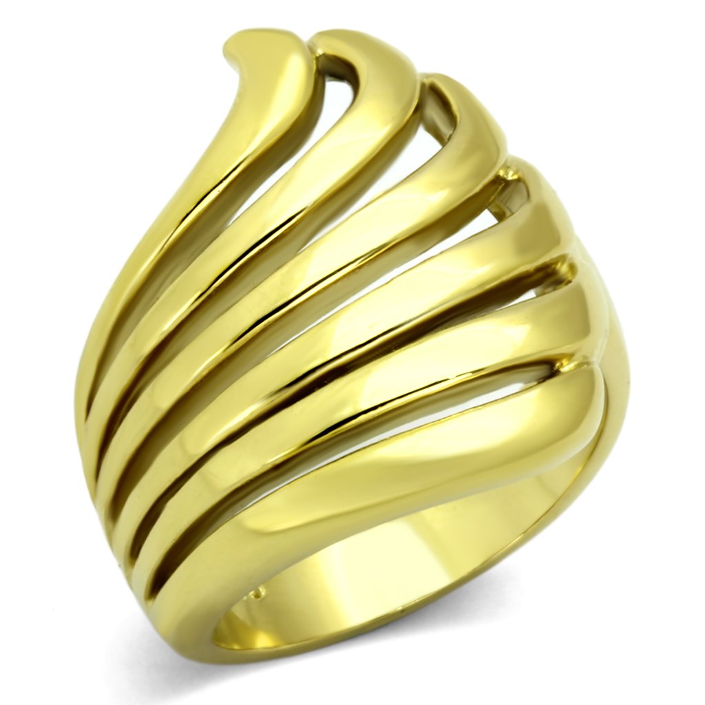 IP Gold(Ion Plating) Stainless Steel Ring with No Stone