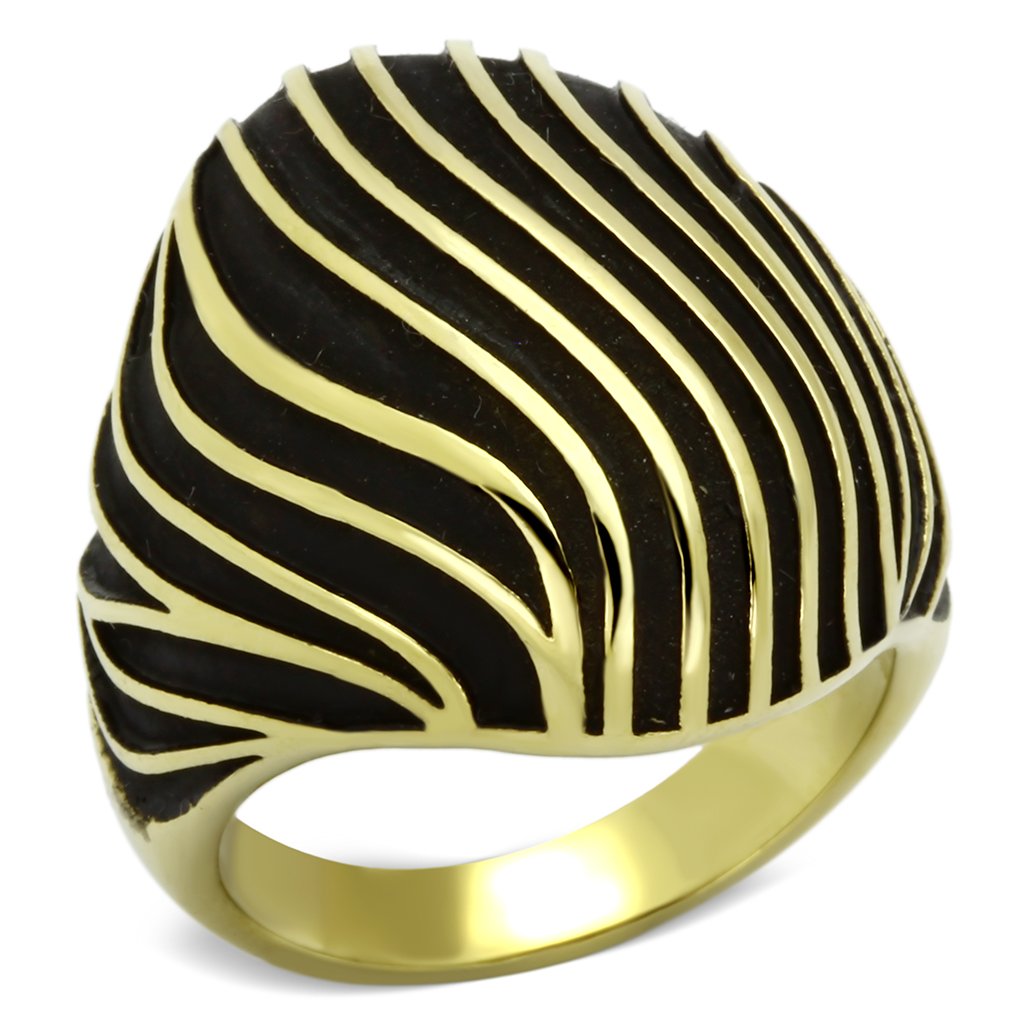 IP Gold(Ion Plating) Stainless Steel Ring with No Stone