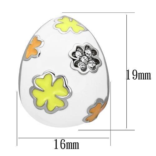 High polished (no plating) Stainless Steel Earrings with Top Grade Crystal in Clear