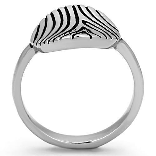 High polished (no plating) Stainless Steel Ring with Epoxy in Jet