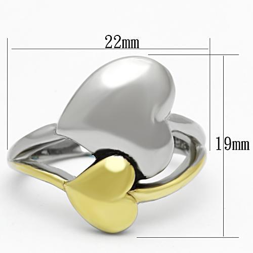 Two-Tone IP Gold (Ion Plating) Stainless Steel Ring with No Stone