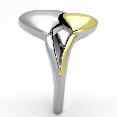 Two-Tone IP Gold (Ion Plating) Stainless Steel Ring with No Stone