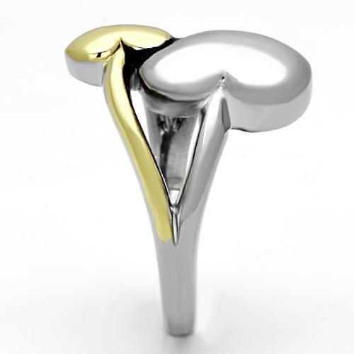 Two-Tone IP Gold (Ion Plating) Stainless Steel Ring with No Stone