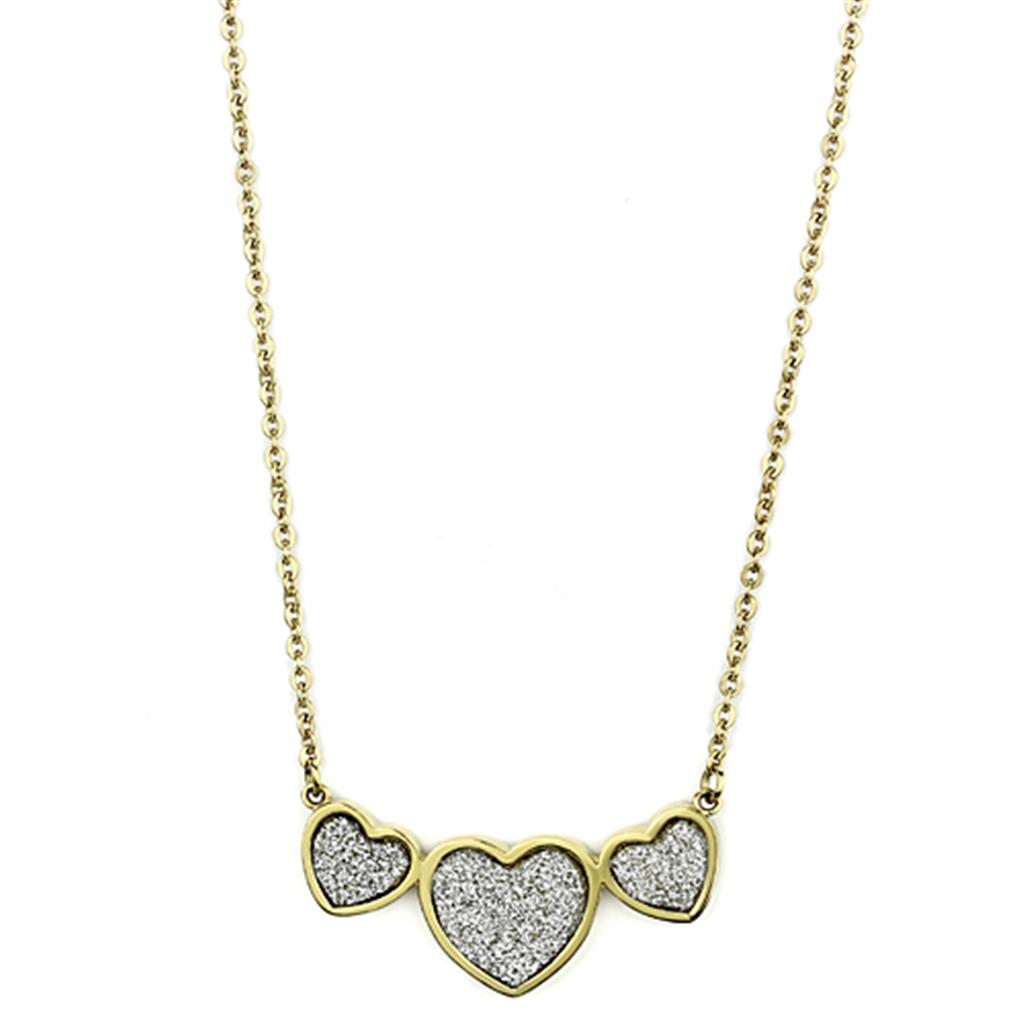 IP Gold(Ion Plating) Stainless Steel Necklace with No Stone