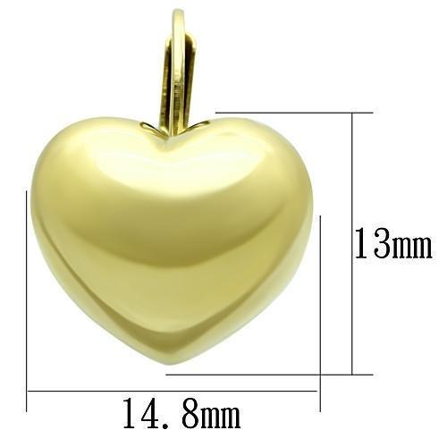 IP Gold(Ion Plating) Stainless Steel Earrings with No Stone