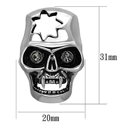 High polished (no plating) Stainless Steel Earrings with Top Grade Crystal in Black Diamond