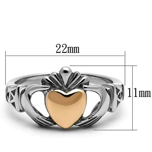 Two-Tone IP Rose Gold Stainless Steel Ring with No Stone