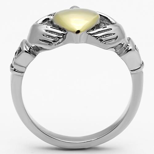 Two-Tone IP Gold (Ion Plating) Stainless Steel Ring with No Stone