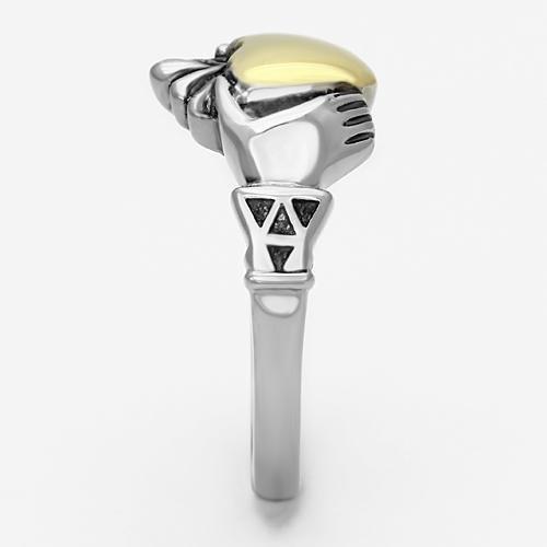 Two-Tone IP Gold (Ion Plating) Stainless Steel Ring with No Stone