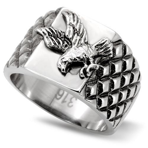 High-Polished Stainless Steel Western Military Ring