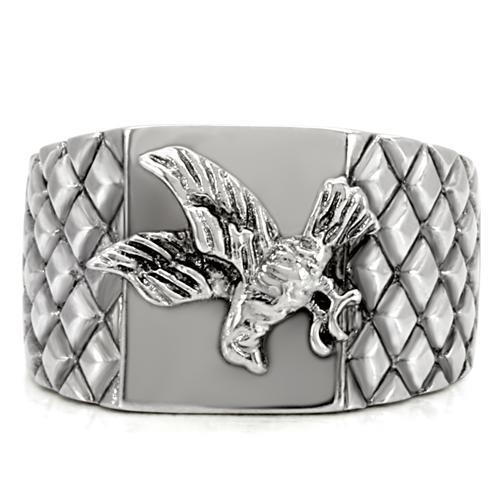 High-Polished Stainless Steel Western Military Ring
