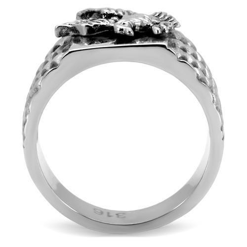 High-Polished Stainless Steel Western Military Ring