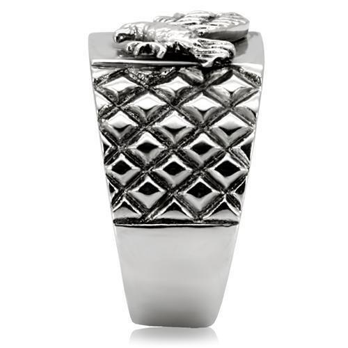 High-Polished Stainless Steel Western Military Ring
