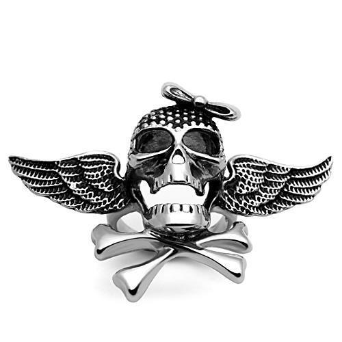 High polished (no plating) Stainless Steel Ring with Epoxy in Jet