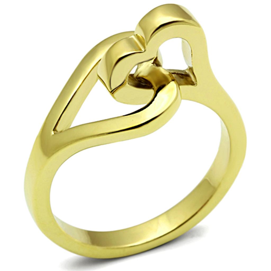 IP Gold(Ion Plating) Stainless Steel Ring with No Stone