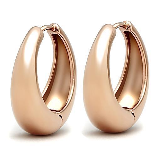 IP Rose Gold(Ion Plating) Stainless Steel Earrings with No Stone