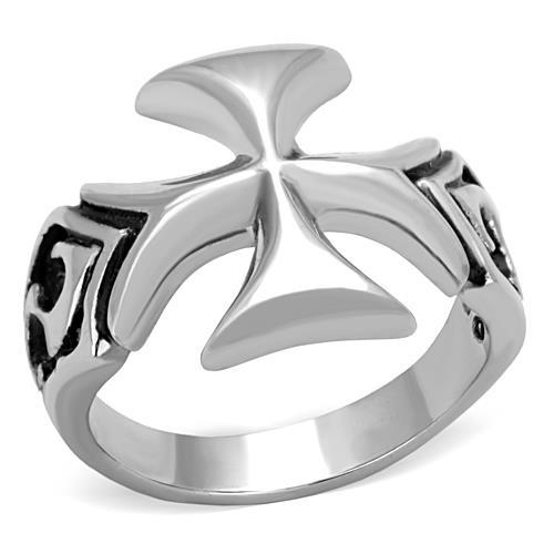 High polished (no plating) Stainless Steel Ring with Epoxy in Jet