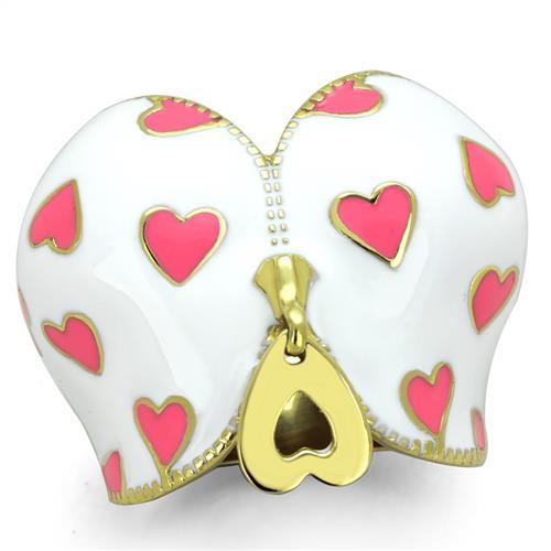 IP Gold(Ion Plating) Stainless Steel Ring with Epoxy in Multi Color