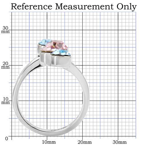 Rhodium Brass, AAA CZ , Multi Color - TK163