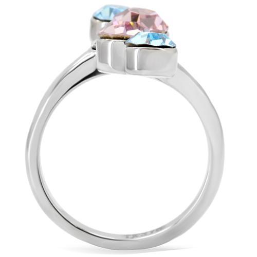 Rhodium Brass, AAA CZ , Multi Color - TK163